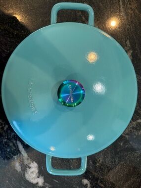 Le Creuset Turquoise Fait Tour with Iridescent Knob
